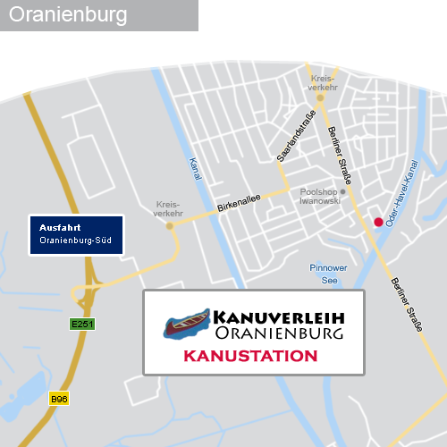 Anfahrt zur Kanustation vom Kanuverleih Oranienburg